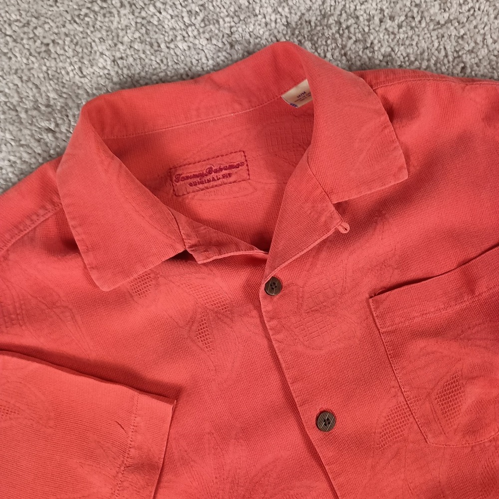 Rare Tommy Bahama x Disney Cruise Line 100% Silk Shirt Bird of Paradise Jacquard